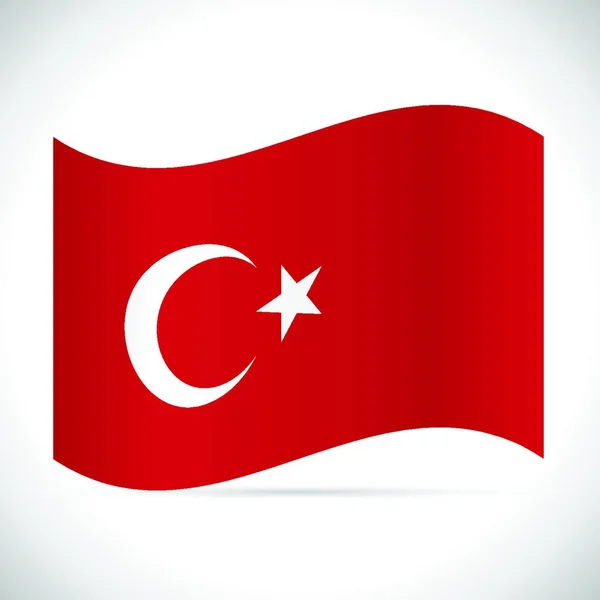 Ilustrasi Bendera Turki Terisolasi Pada Latar Belakang Putih - Stok Vektor