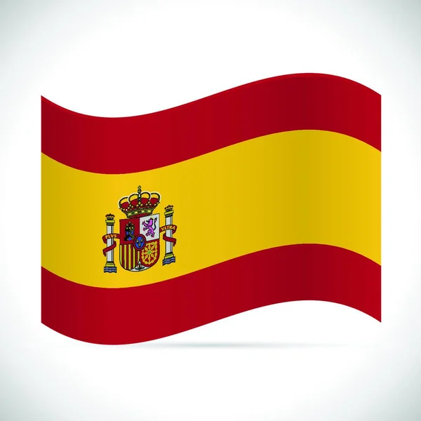 Ilustración Bandera España Aislada Sobre Fondo Blanco — Vector de stock