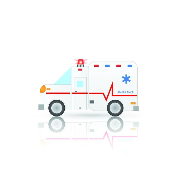 Ilustración Una Ambulancia Aislada Sobre Fondo Blanco — Archivo Imágenes Vectoriales
