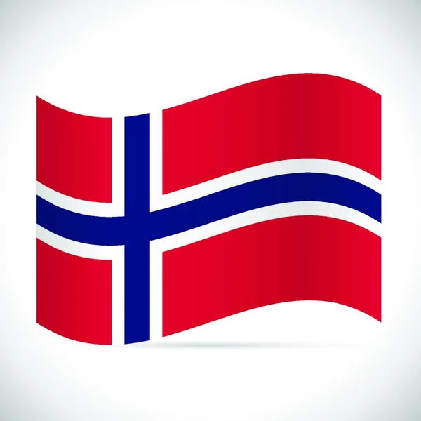 Ilustração Bandeira Noruega Isolada Sobre Fundo Branco — Vetor de Stock