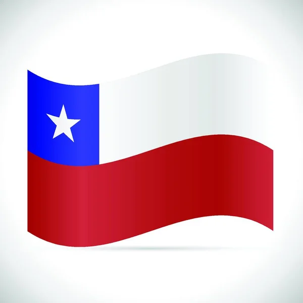Ilustración Bandera Chile Aislada Sobre Fondo Blanco — Archivo Imágenes Vectoriales