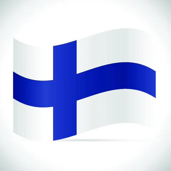 白い背景に分離されたフィンランドの旗のイラスト — ストックベクタ
