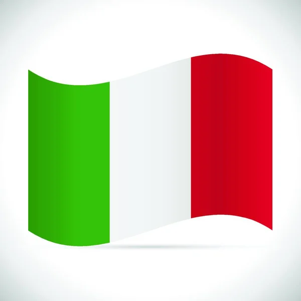 Illustration Italiens Flagga Isolerad Vit Bakgrund — Stock vektor