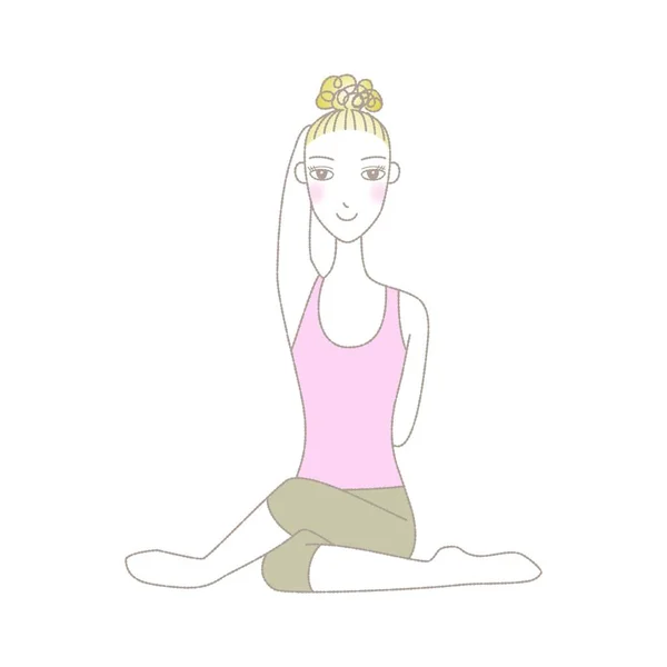 Ejercicio Yoga Pose Yoga Mujer Cara Vaca — Archivo Imágenes Vectoriales