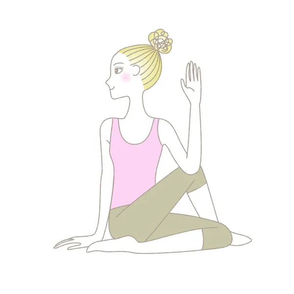 Yoga Oefening Yoga Pose Vrouw Half Lord Van Pose Van — Stockvector