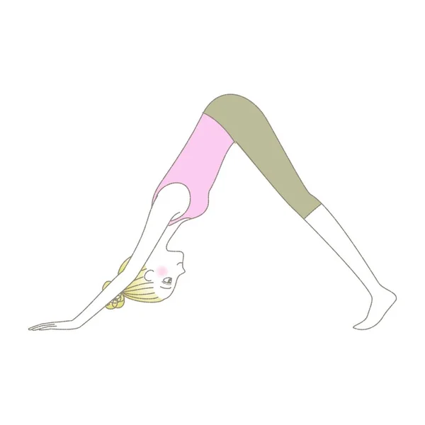 Postura Del Yoga Mujer Del Ejercicio Del Yoga Pose Del — Vector de stock