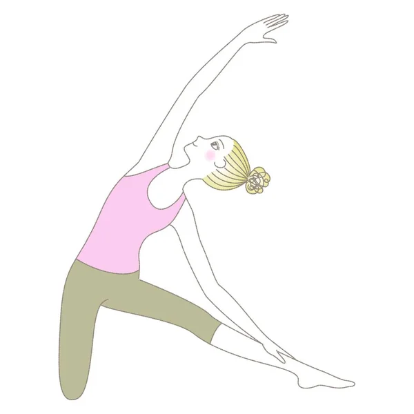 Yoga Oefening Yoga Pose Vrouw Gate Pose — Stockvector