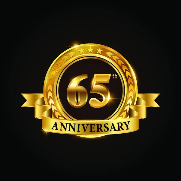 Años Logotipo Celebración Del Aniversario Emblema Del Aniversario Oro Con — Archivo Imágenes Vectoriales