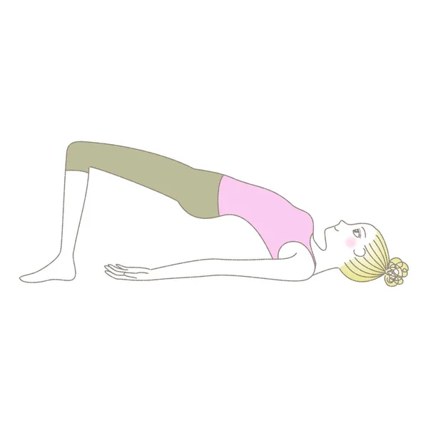 Yoga Oefening Yoga Pose Vrouw Bridge Pose — Stockvector