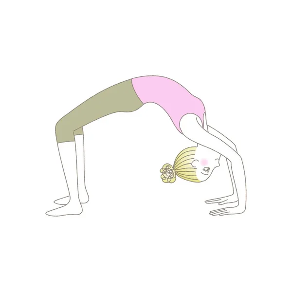 Yoga Latihan Yoga Pose Wanita Wheel Pose - Stok Vektor