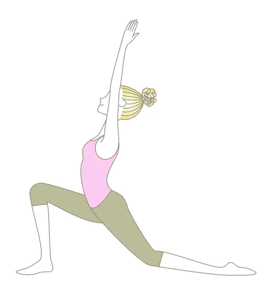 Yoga Oefening Yoga Pose Vrouw Lage Lunge — Stockvector