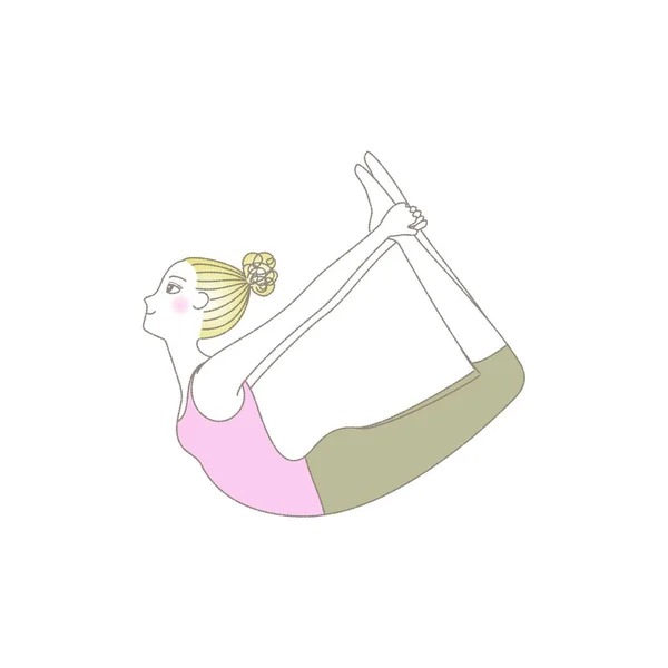 Ejercicio Yoga Pose Yoga Mujer Bow Pose — Archivo Imágenes Vectoriales