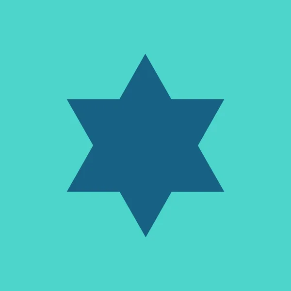 Estrella David Icono Forma Diseño Sombra Plana Larga Israel Día — Vector de stock