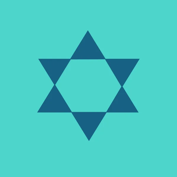 Étoile Forme David Icône Dans Conception Ombre Longue Plate Israël — Image vectorielle