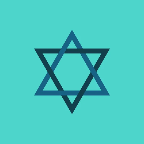 Star David Shape Icon Flat Long Shadow Design Israel Independence — Stock Vector