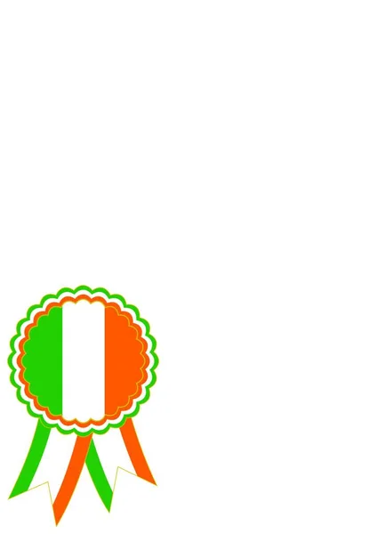 Emblem Oder Banner Den Nationalfarben Grün Weiß Und Orange Irlands — Stockvektor