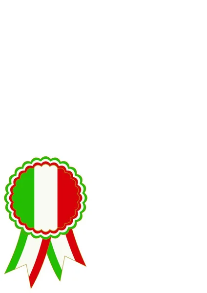 Emblema Banner Nei Colori Nazionali Verde Bianco Rosso Italia — Vettoriale Stock