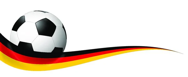 Fußball Hinter Banner Mit Deutschen Nationalfarben — Stockvektor