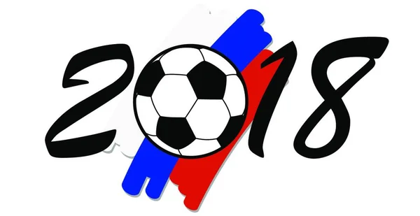 Lettering 2018 Com Bola Futebol Cores Nacionais Russas —  Vetores de Stock