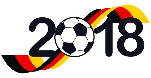 Letras 2018 Con Pelota Fútbol Colores Nacionales Alemanes — Archivo Imágenes Vectoriales