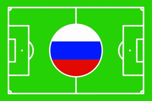 Campo Fútbol Verde Abstracto Con Marcas Blancas Colores Nacionales Rusos — Archivo Imágenes Vectoriales
