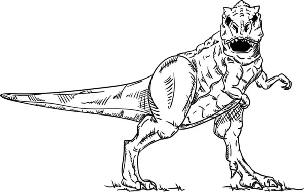 Wektor Dinozaur Izolowany Tle — Wektor stockowy