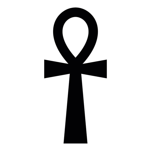 Koptische Kreuz Ankh Symbol Schwarze Farbe Vektor Illustration Flachen Stil — Stockvektor