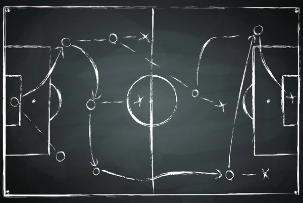 Abstrait Gris Tableau Noir Fond Terrain Football Avec Des Marques — Image vectorielle