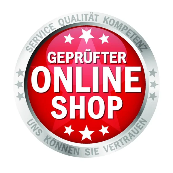 Knapp Testad Online Butik — Stock vektor