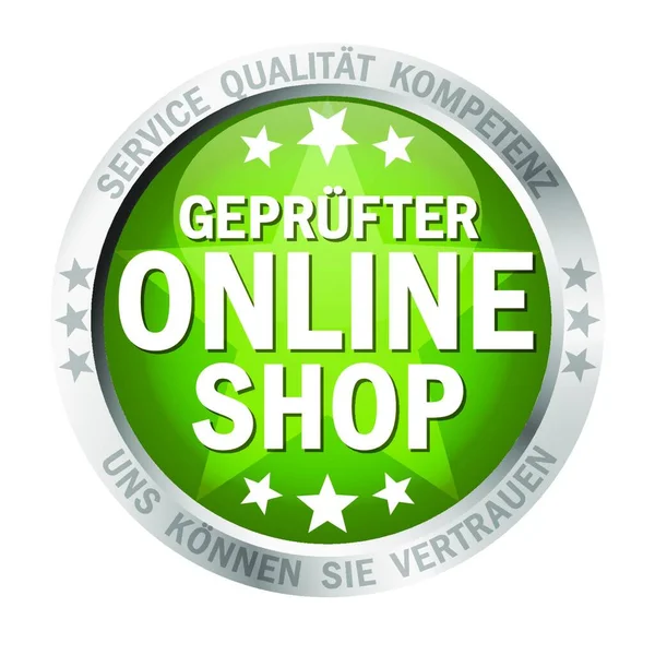 Schaltfläche Getestet Online Shop — Stockvektor