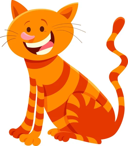 Cartoon Illustration Cute Domestic Cat Animal Character — Stockový vektor