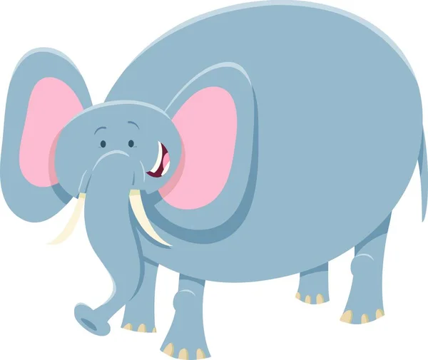 Ilustración Dibujos Animados Elefante Cómico Safari Personaje Animal — Vector de stock