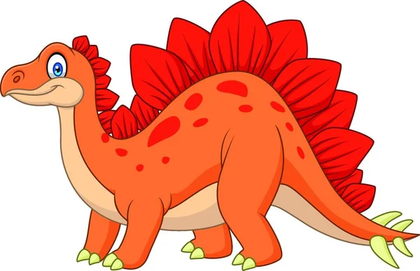 Dinosaurio Dibujos Animados Con Dragón Rojo — Archivo Imágenes Vectoriales