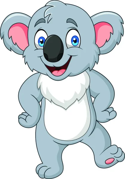 Desenhos Animados Pouco Koala Posando — Vetor de Stock