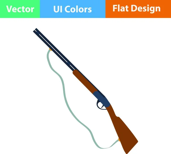 Icono Diseño Plano Pistola Caza Colores Ilustración Vectorial — Archivo Imágenes Vectoriales