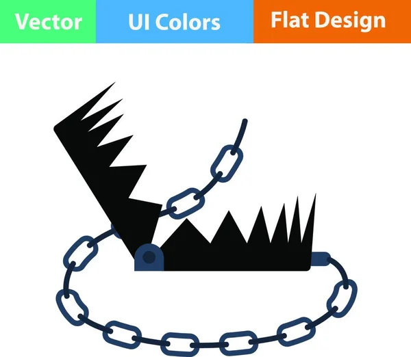 Плоский Дизайн Иконки Медвежьей Ловушки Цветах Векторная Иллюстрация — стоковый вектор