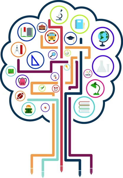 创意学校设计与图标 矢量说明 — 图库矢量图片