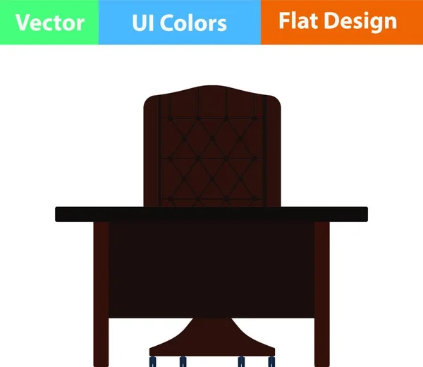 Ícone Design Plano Mesa Poltrona Cores Ilustração Vetorial — Vetor de Stock