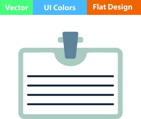 Uiカラーでクリップ付きバッジのフラットデザインアイコン ベクターイラスト — ストックベクタ