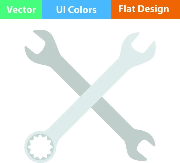 Icône Design Plat Clé Croisée Dans Les Couleurs Illustration Vectorielle — Image vectorielle