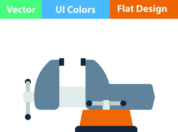 Flache Design Ikone Von Schraubstock Farben Vektorillustration — Stockvektor