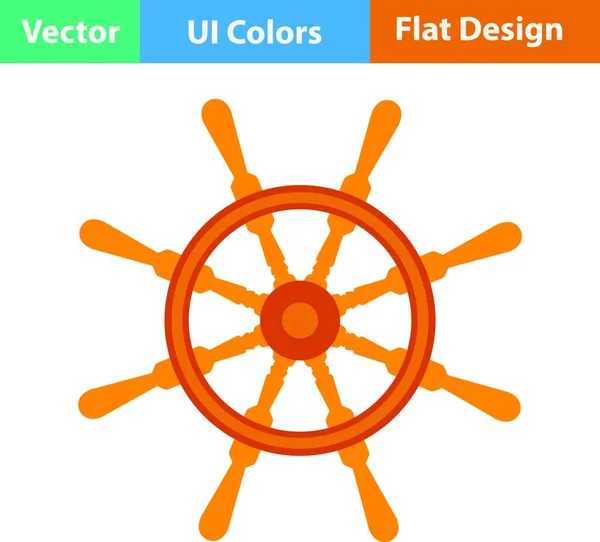 Flache Design Ikone Des Lenkrads Farben Vektorillustration — Stockvektor