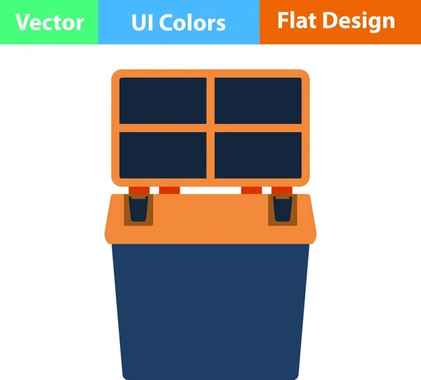 Иконка Плоского Дизайна Рыбалка Открылась Коробкой Цветах Векторная Иллюстрация — стоковый вектор