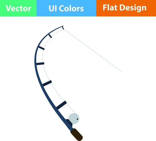 Плоская Иконка Дизайна Изогнутой Рыболовной Снасти Цветах Векторная Иллюстрация — стоковый вектор