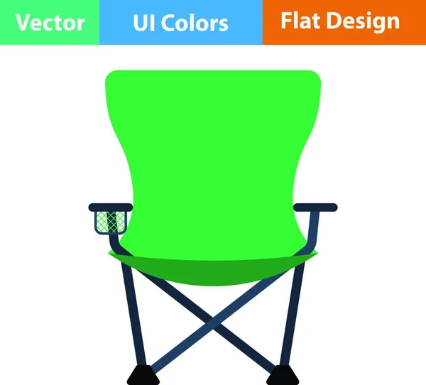 Плоский Дизайн Значок Рыбалки Складной Стул Цветах Векторная Иллюстрация — стоковый вектор