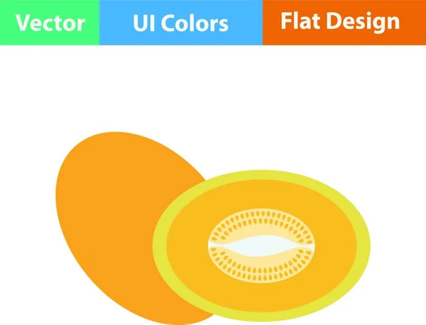 Icône Design Plat Melon Couleurs Illustration Vectorielle — Image vectorielle