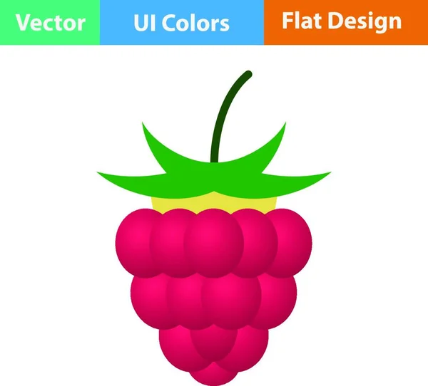 Ikona Plochého Designu Maliny Barvách Vektorová Ilustrace — Stockový vektor