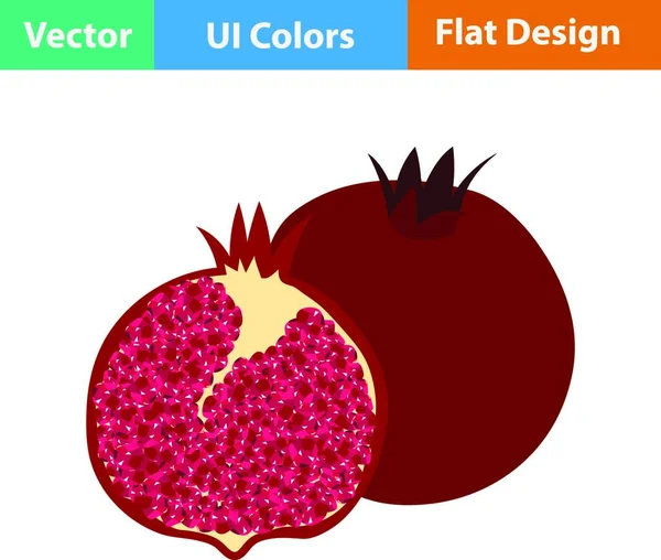 Flat Design Icon Pomegranate Colors 일러스트 — 스톡 벡터