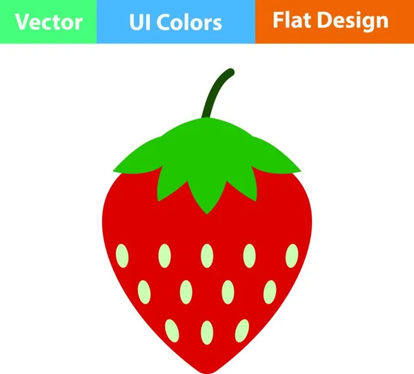 Icône Design Plat Fraise Couleurs Illustration Vectorielle — Image vectorielle