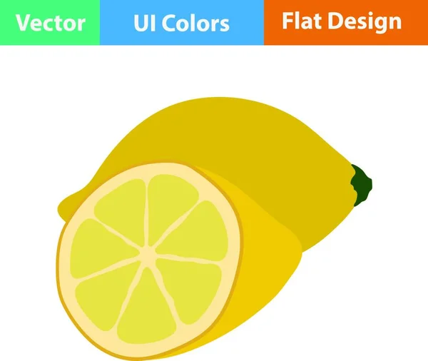 Икона Плоского Дизайна Лимона Цветах Векторная Иллюстрация — стоковый вектор